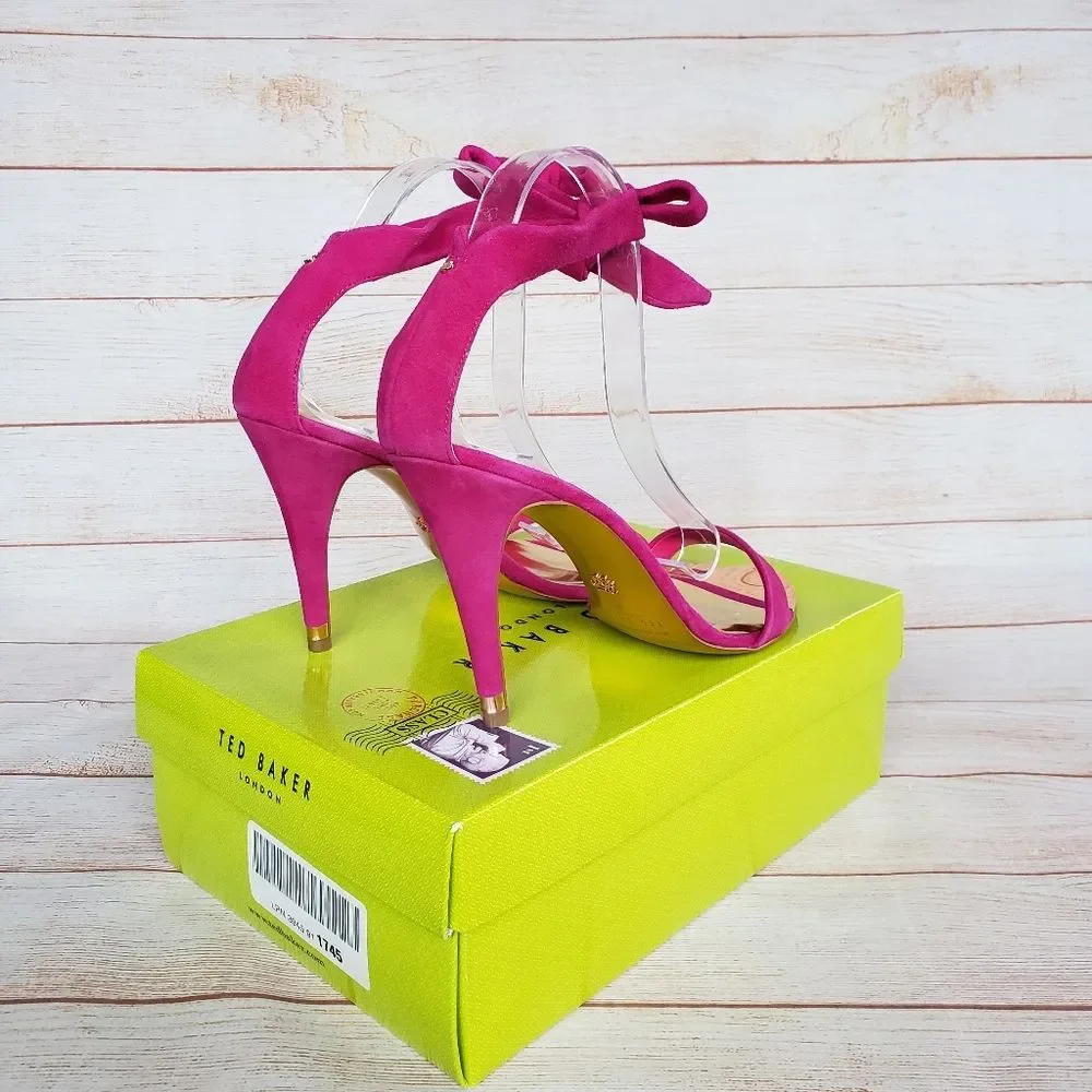 Ted Baker Sackina Suede Ankle Strap Heels in Pink